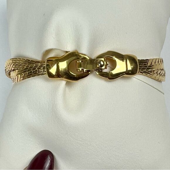 Vintage Monet Braided Gold Tone Braided Bracelet - Picture 5 of 8